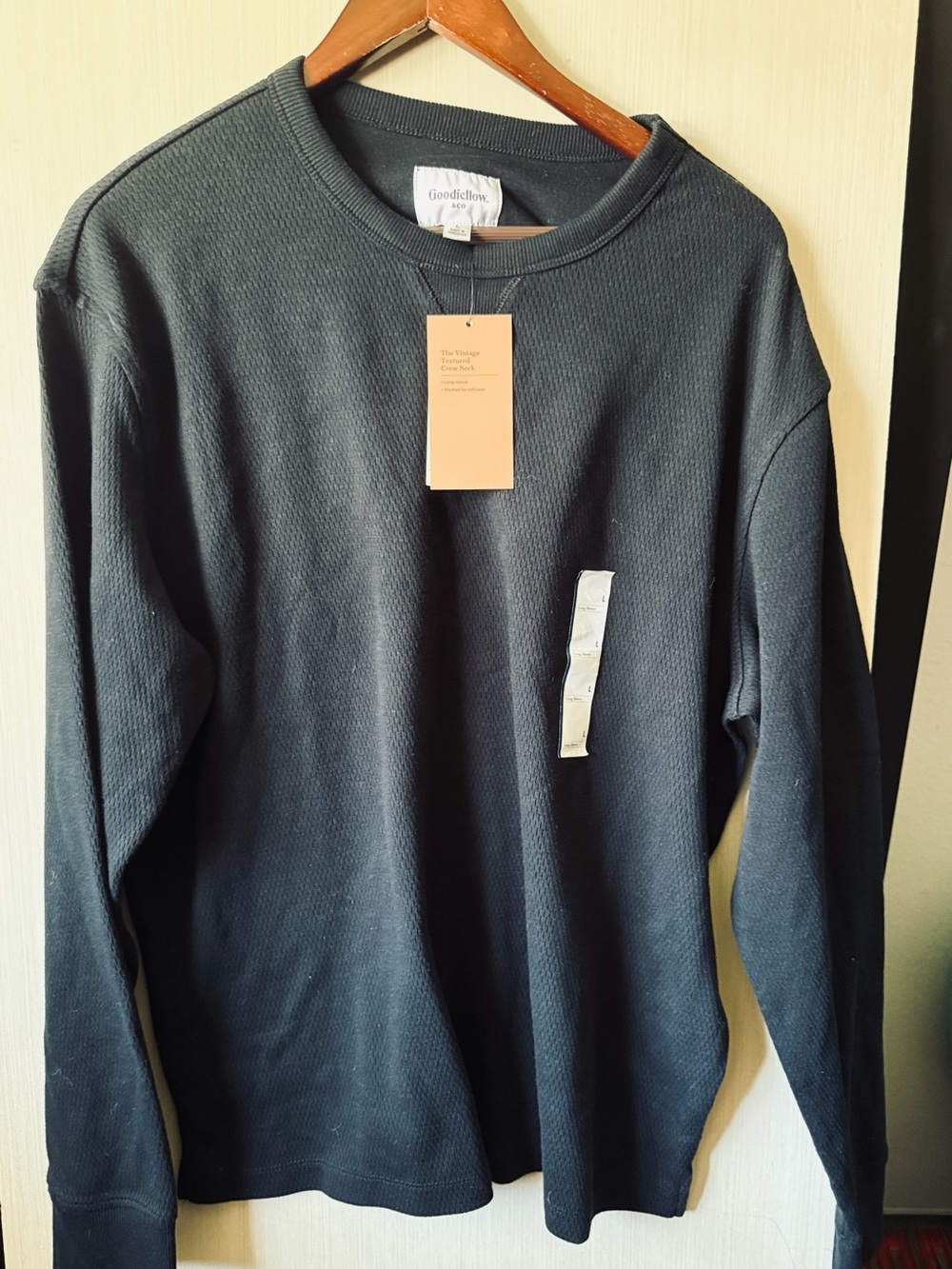 Goodfellow & Co Men’s Long-Sleeve Thermal Shirt — Charcoal Gray